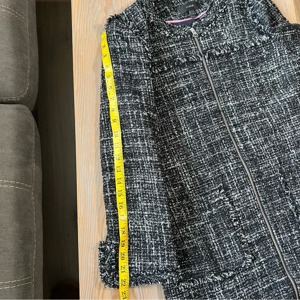 J Crew tweed zip up lady jacket size 4